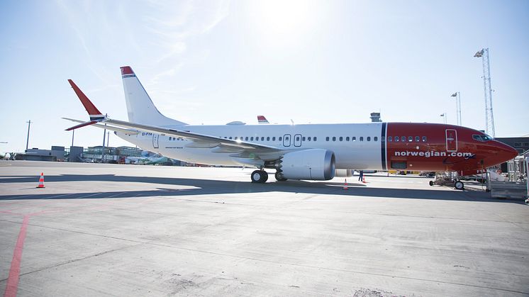 Norwegians første Boeing 737 MAX landet