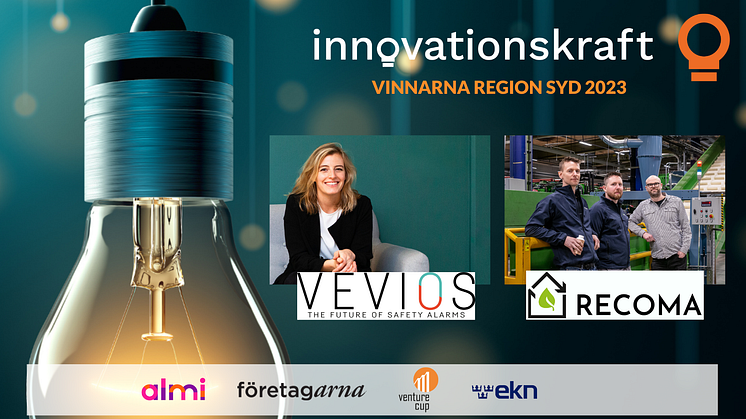 Vinnare av Innovationskraft 2023 Region Syd: Vevios & RECOMA!