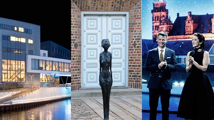 Musikhuset Holstebro, Alberto Giacomettis 'Kvinde på kærre' og Kronprinsparret fotograferet af Jakob Boserup ved sidste års prisuddeling 