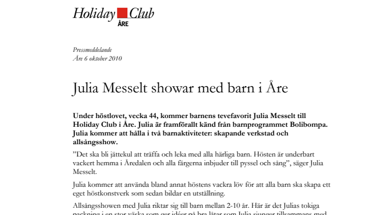 Julia Messelt på Holiday Club Åre