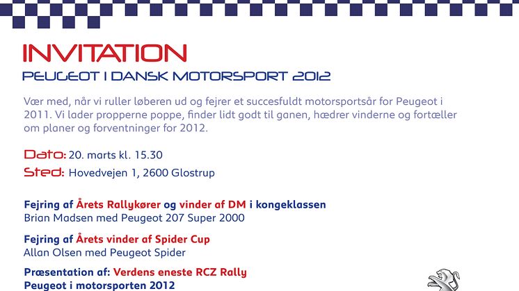 Peugeot i Dansk Motorsport 2012
