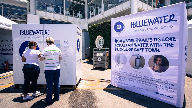 Bluewater hydration stations help save the planet from hundreds of thousands of single-use plastic bottles by providing an alternative solution providing chilled still or sparking water at Volvo Ocean Race villages