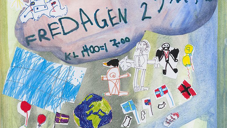 Affisch gjord av barnen på förskolan Mandelblomman