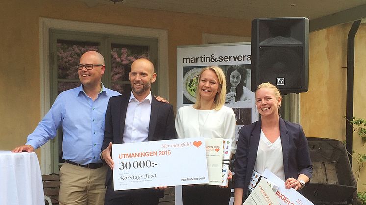 Korshags Food och Högskolerestauranger tar hem förstapriset i Martin & Serveras årliga tävling Utmaningen 