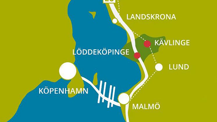 Kävlinge kommun och Löddeköpinge ligger strategiskt placerad i Skåne och Greater Copenhagen-regionen.