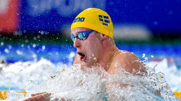 Erik Persson simmar 200 bröstsim under kortbane-EM i Glasgow, dec 2019