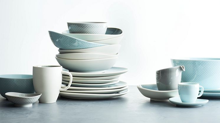 Three new colours for Junto collection by Rosenthal: Opal Green, Aquamarine and Alabaster. 