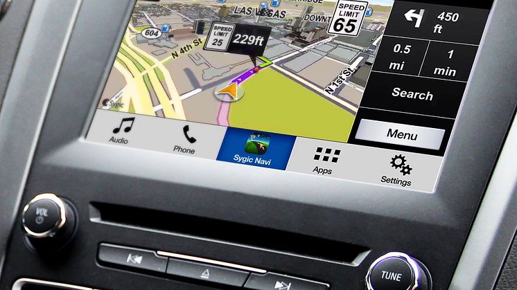 A Sygic az első navigációs alkalmazás, amit a Ford SYNC AppLink már a műszerfali kijelzőn is megjelenít