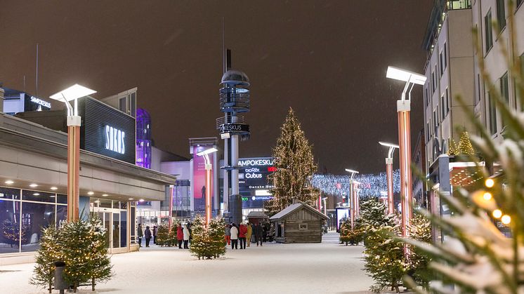 Rovaniemi local companies donated 200 Christmas trees and local citizens joined to decorate the trees on city centre promenade, making this annual event a highlight for the community.