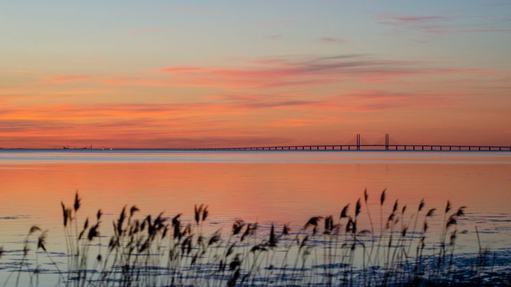 Öresundsbron och Danmark i horisonten