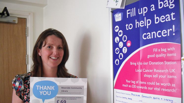 Make Cancer Research donations at Moorside Library
