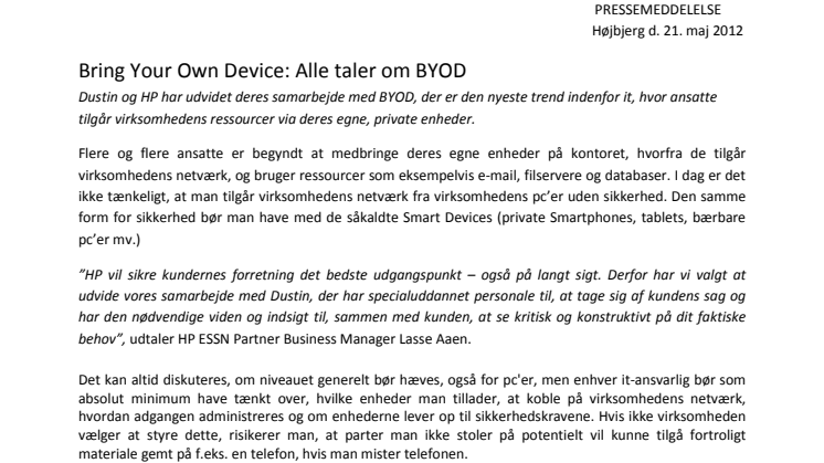 Bring Your Own Device: Alle taler om BYOD