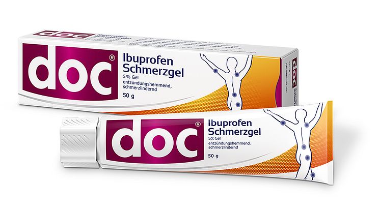 Packungsabbildung doc Ibuprofen Schmerzgel Tube und Packung