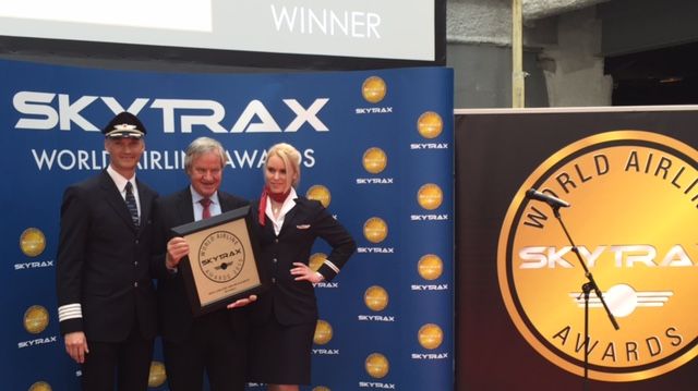 CEO Bjorn Kjos receives SkyTrax Award for "Best Low-Cost Airline in Europe" 