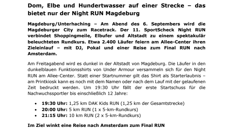 Night RUN Magdeburg: Dom, Elbe und Hundertwasser auf einer Strecke 