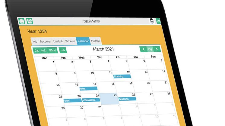 Kalenderfunktion i Digitala Samtal