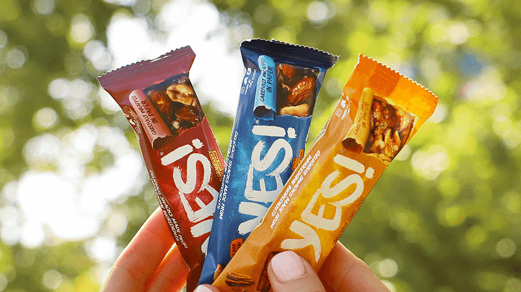 YES! er den første snack bar i papir i Danmark. Den har Nestlé Danmark store forventninger til.