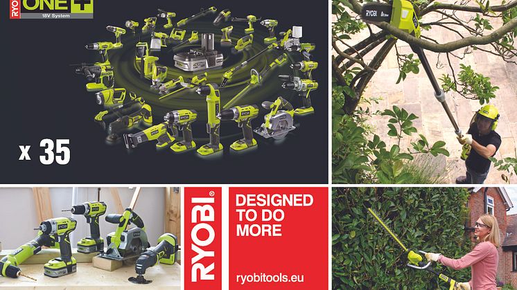 Nå nya höjder med 2 nya trädgårdsmaskiner i RYOBI® One Plus 18 volt serien