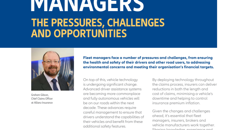 Fleet Managers, the pressures, challenges and opportunities
