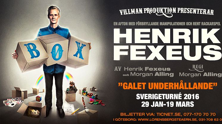 På fredag den 29 januari är det turnépremiär för Henrik Fexeus hyllade föreställning BOX