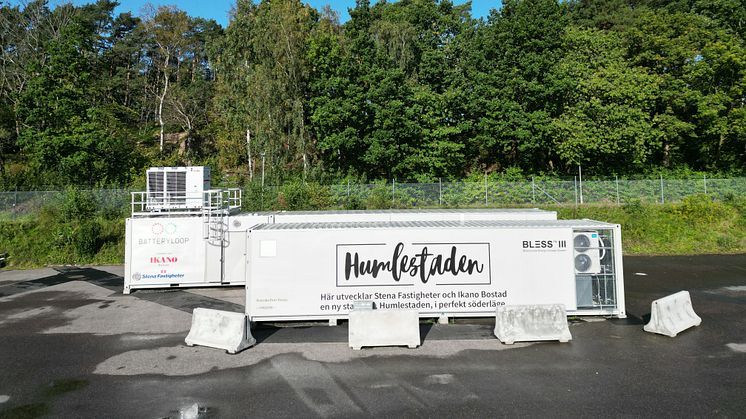 Sveriges största energilager byggt med återanvända batterier återfinns i Göteborg, på den plats där Humlestaden ska utvecklas.