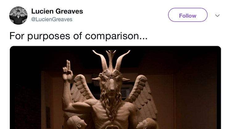 SOURCE:  Lucien Greaves (of The Satanic Temple) Twitter, https://twitter.com/LucienGreaves/status/1057418640243466242/photo/1