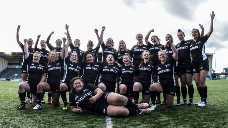 Northumbria women's rugby team - Caitlin Simpson stands sixth from the right on the back row