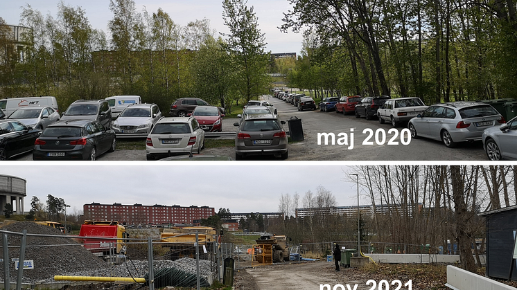 Den skyddande grönskan som skapat rum och avskildhet i Järva DiscGolfPark är borta. Den kommande begravningsplatsen har gjorts vidöppen för bostadshusen och motorvägens buller.