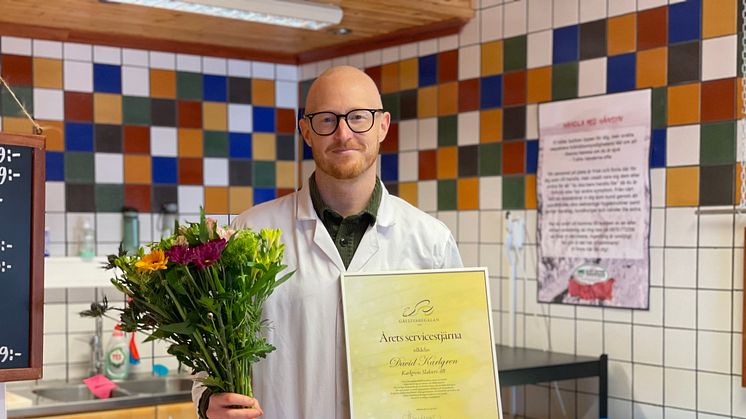 Vinnare av Gällivare handels utmärkelse Årets servicestjärna – David Karlgren, Karlgrens Slakteri AB. 