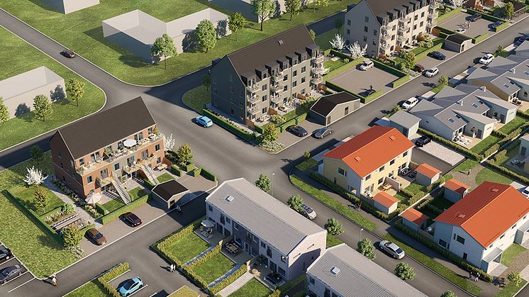 34 bostadsrätter växer fram i Brf Syrenen i Tygelsjö. Här bygger OBOS hundratals nya bostäder i en trädgårdsstad.