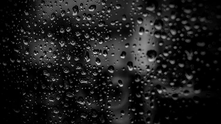Liquid droplets on a dark surface. Credit pexels.com