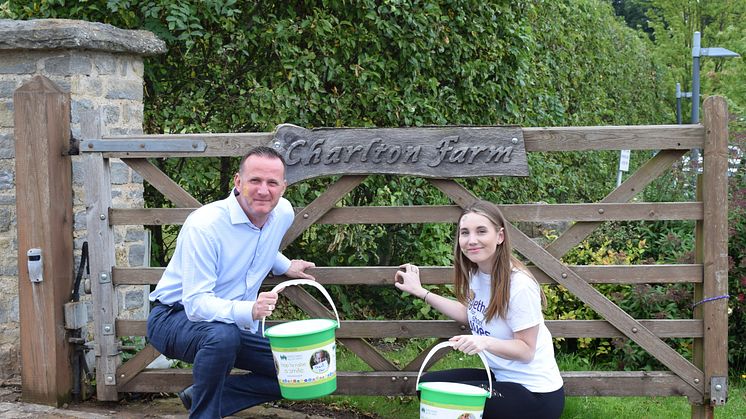 General Manager of Longleat Forest, Andy De'Ath, and his daughter Ellie, who did a tandem skydive to raise money for Together for Short Lives and Children's Hospice South West