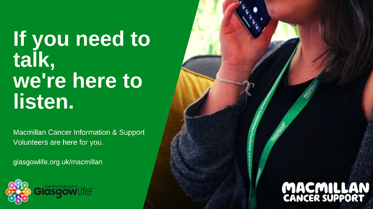 Macmillan @ Glasgow Libraries launches new cancer support phone service