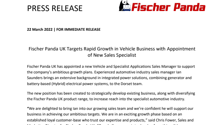 Fischer Panda UK Appoints Vehicle Sales Manager.pdf