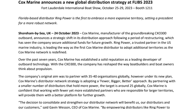 Cox Marine to announce its new Global Distribution Strategy at FLIBS 2023_FINASL.approved.pdf