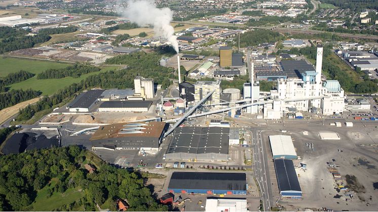 Photo rendering showing the siting of Mälarenergi’s planned biomass-fired CHP at its Västerås facility. Photo: Scheiwiller Svensson Arkitektkontor AB