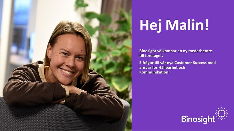 Ny medarbetare på Binosight: Malin Bjärkstedt, Customer Success 