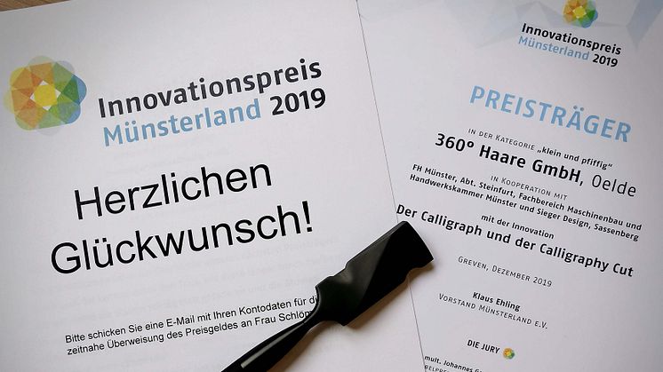 Innovationspreis Münsterland für Calligraph und Calligraphy Cut