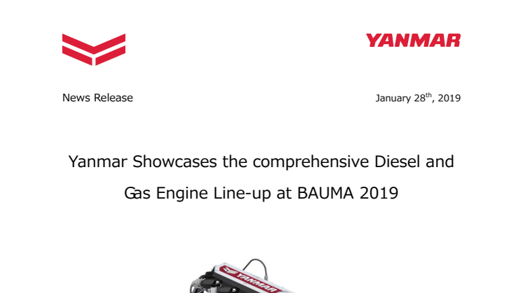 Yanmar Showcases its Comprehensive Diesel and Gas Engine Line-up at BAUMA 2019
