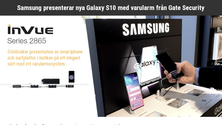 Samsung presenterar nya Galaxy S10 med varularm från Gate Security