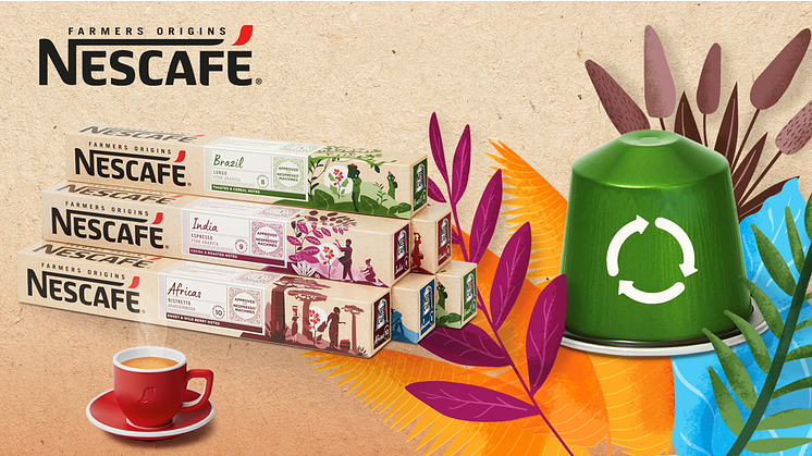 NESCAFÉ lancerer nye premium-kaffekapsler designet til Nespresso kaffemaskiner. Ud over at give forbrugerne en premium kaffeoplevelse, viser de nye NESCAFÉ kapsler tydeligt hvor kaffebønnerne kommer fra.