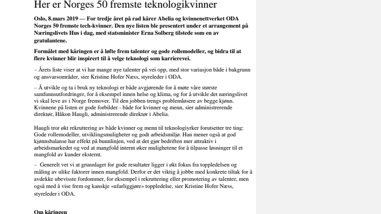 Her er Norges 50 fremste teknologikvinner 