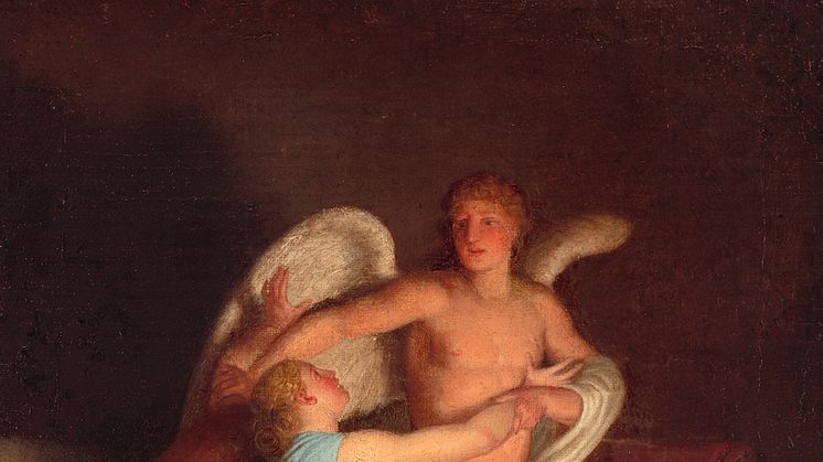 C.W. Eckersberg, Amor og Psyche, ca. 1809. Olie på lærred, 36,5 × 32 cm. Nivaagaards Malerisamling