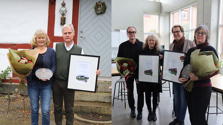 Anders och Anne-Marie Borgqvist tilldelas priset för flera byggnader, framförallt hus från Billinges järnvägsepok, som de restaurerat med omsorg. Eslövs folkhögskola tilldelas priset sitt nya Multihus.