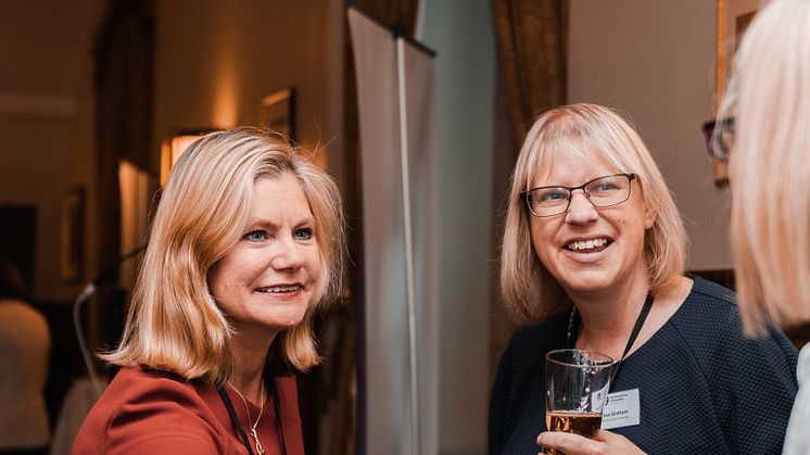 Justine Greening with Northumbria University Economic Development Manager, Dr Sue Graham, at the white paper launch event in London.