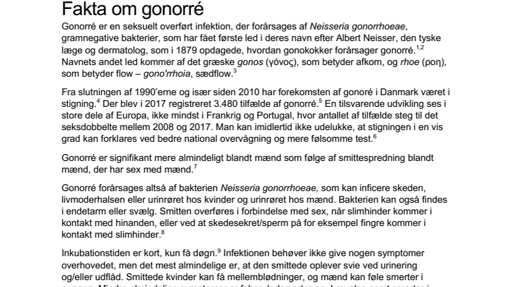 Fakta om gonorré