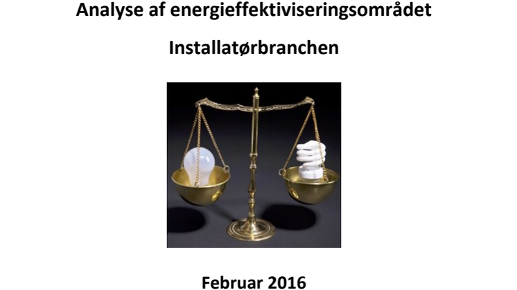 Rapporten: ”Analyse af energieffektiviseringsområdet - Installatørbranchen”