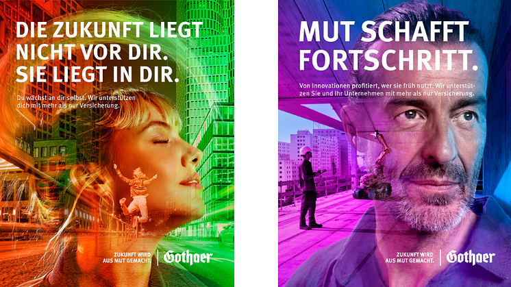 Zwei Motive aus der neuen Markenkampagne der Gothaer