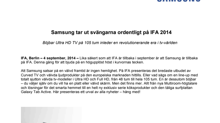 Samsung tar ut svängarna ordentligt på IFA 2014