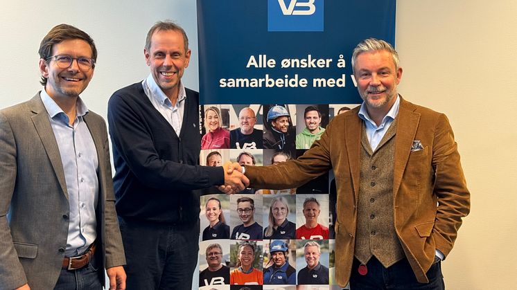 F.v.  Leder Forretningsområde Proff i VB Gruppen, Morten Erichsen, Partneransvarlig i If, Bjarne Harkinn og Leder for salg og marked, Børge Aanestad. 